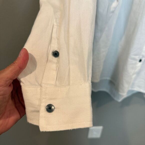 Aerie Large White Denim Oversized Shirt Jacket - Picture 5 of 8